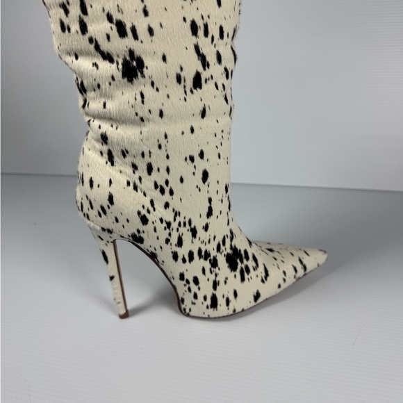 Azalea Wang Shoes - Azalea Wang Tylelor Elegant Dalmatian Calf Hair Stiletto Boot Wht/Blk Size 6 NWT